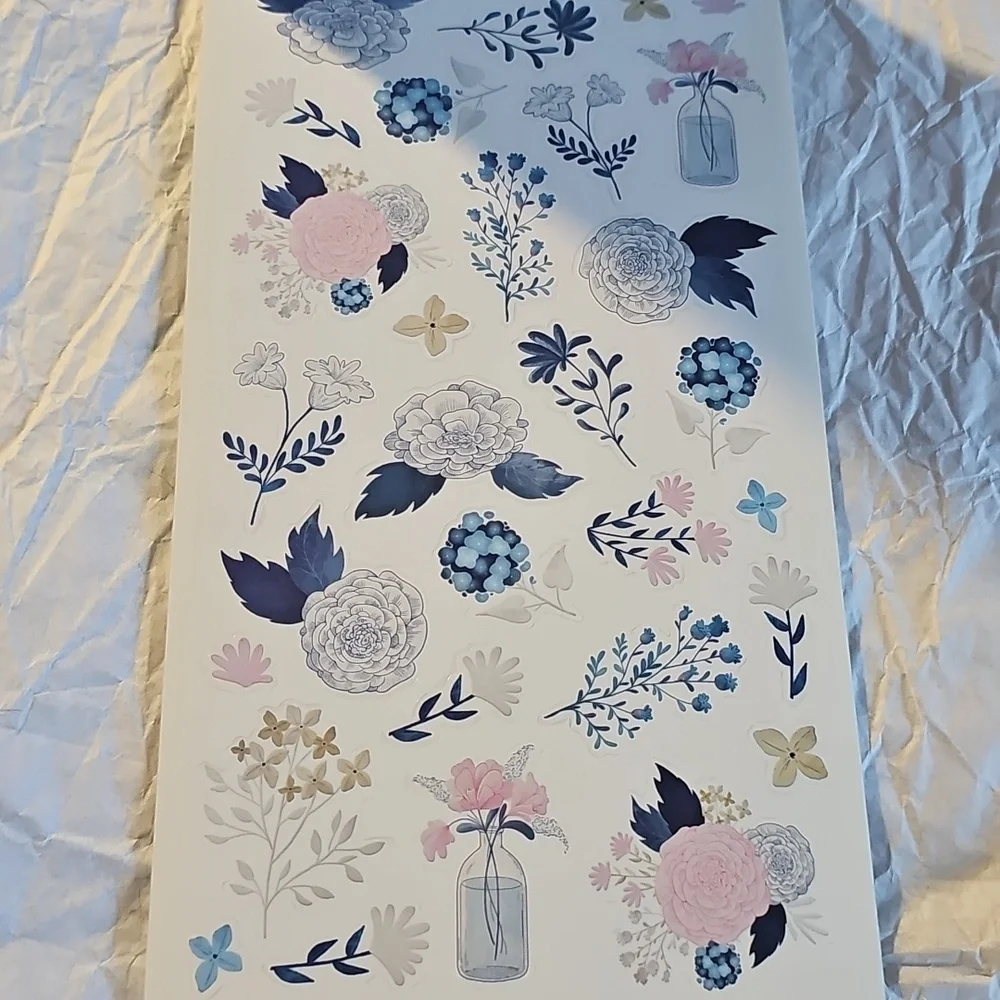 NWT Recollections Blossom & Bloom Sticker Book - Navy, Pink, Green Accents 854pc